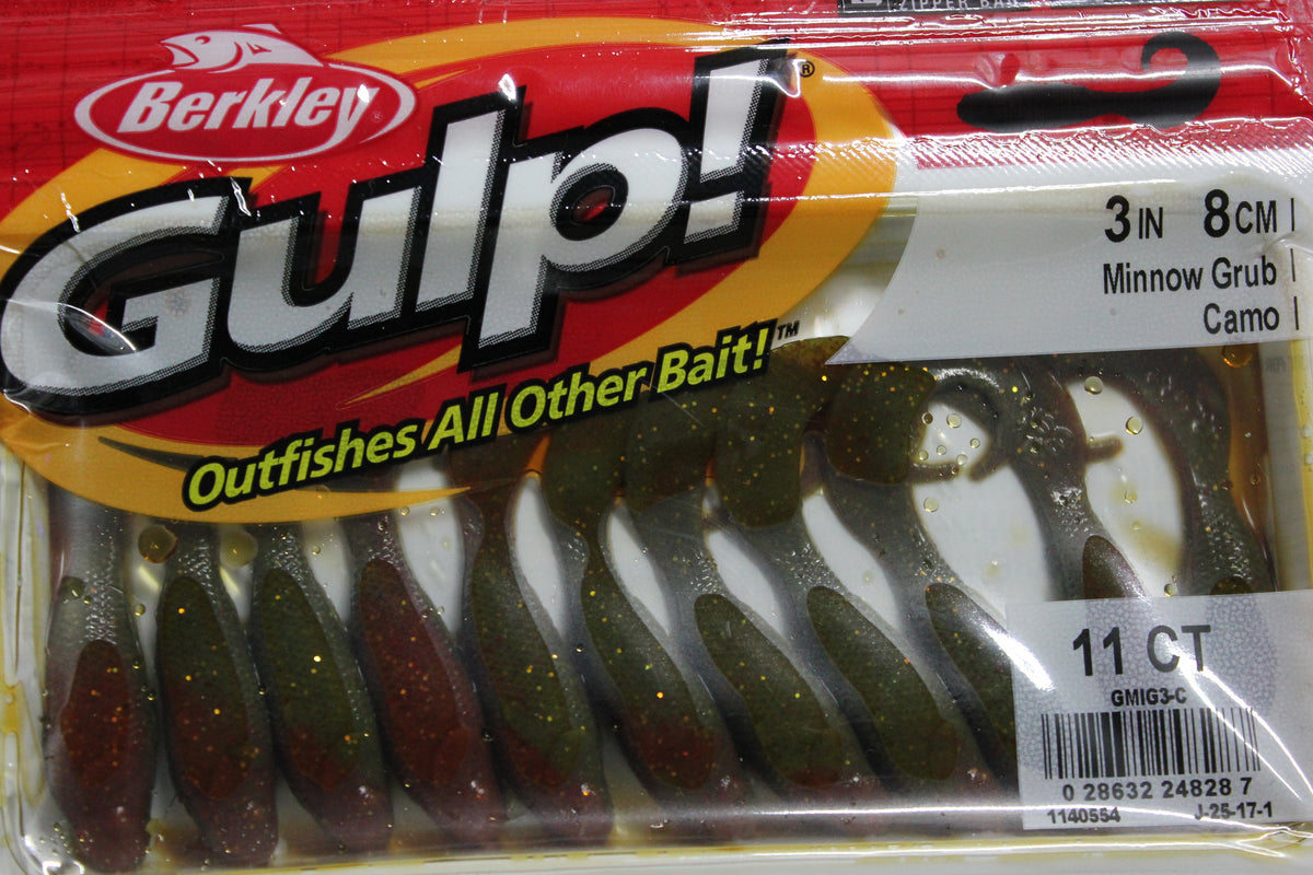 thumbnail image 2 of Berkley Gulp! Minnow Grub - 3-Inch Pearl White Soft Bait For Bass, Walleye & Pike 2 of 10