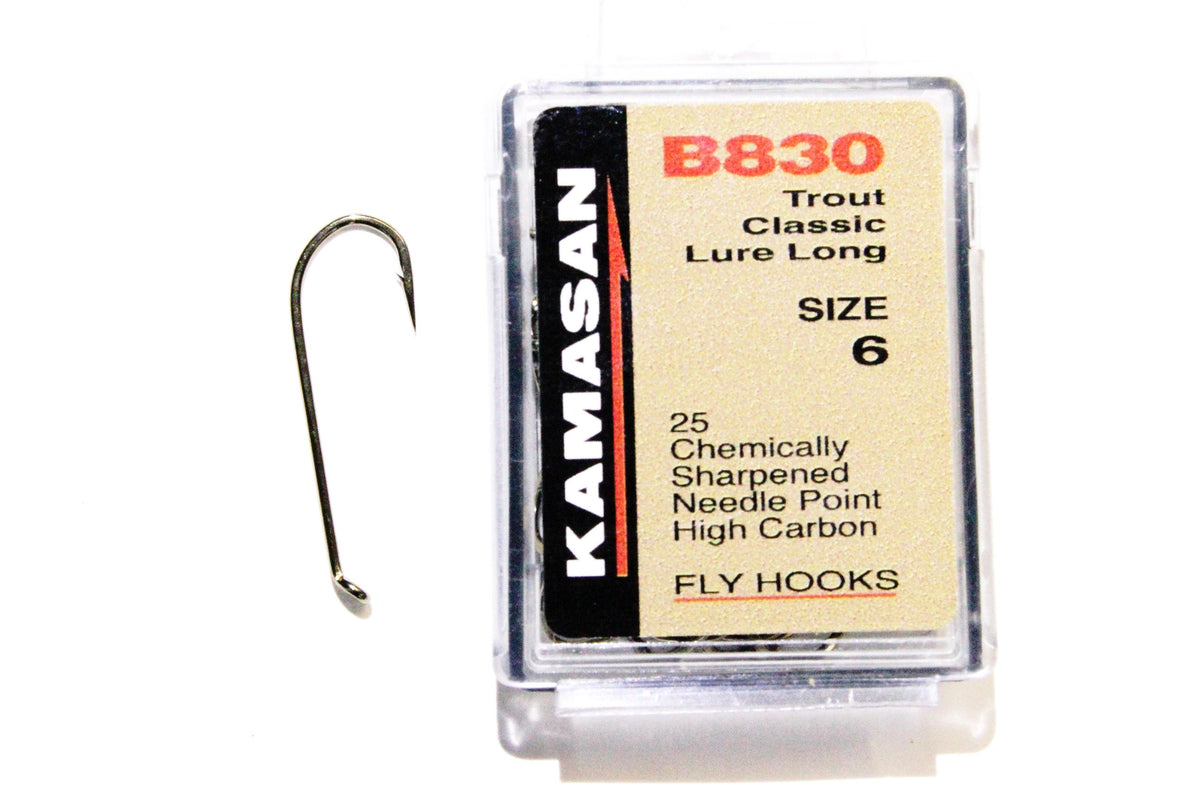 Kamasan Fly Hooks B830 Qty 25 Classic Lure Long Shank Streamers – Ultimate  Fishing and Outdoors