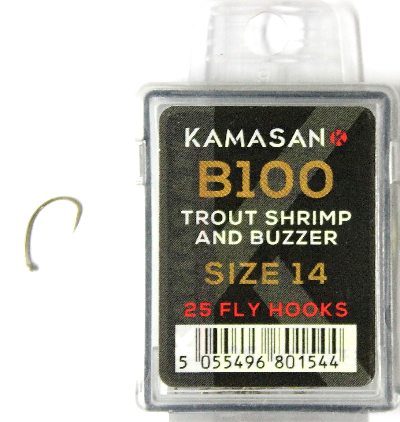 Kamasan Fly Hooks B100 size 16 Qty 25 for Trout, Shrimp and Buzzer –  Ultimate Fishing and Outdoors