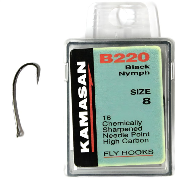 KAMASAN FLY HOOKS B220 BLACK NYMPH HOOK
