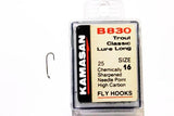 Kamasan Fly Hooks B830 Qty 25 Classic Lure Long Shank Streamers