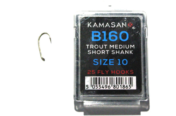 Kamasan Fly Hooks B100 size 16 Qty 25 for Trout, Shrimp and Buzzer